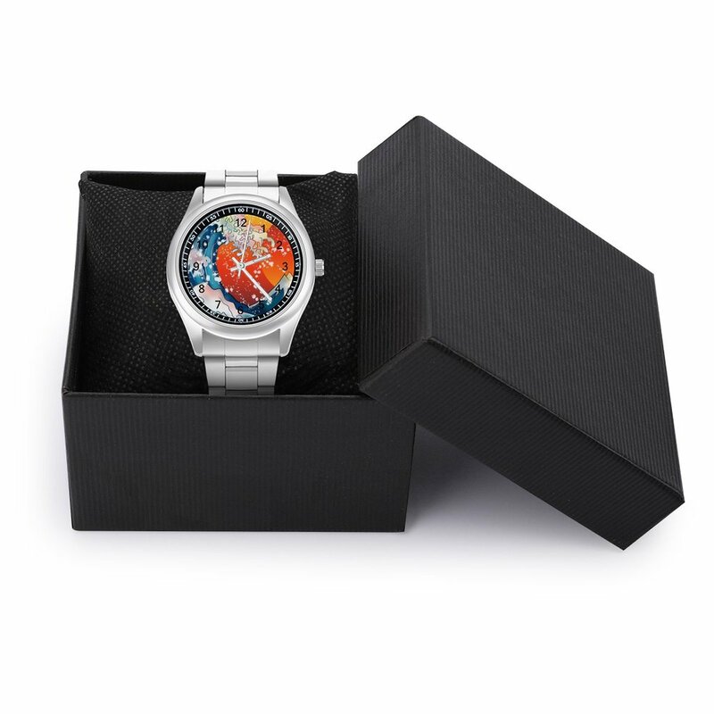 日没時の素敵な波オフクォーツ時計カヌウソーヌ限定マン腕時計フォトステンレスフィットネス新しい腕時計