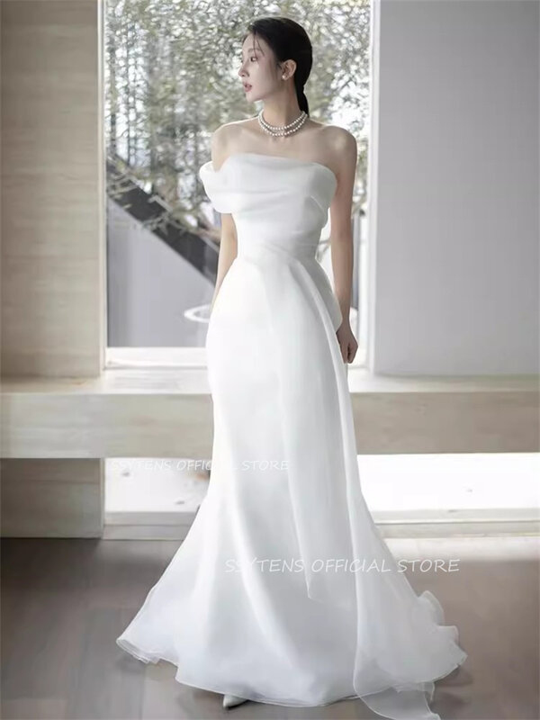 Элегантные Свадебные платья с открытым плечом, корейский стиль, 드스 스, шикарные свадебные платья с открытыми плечами, индивидуальный пошив 2024
