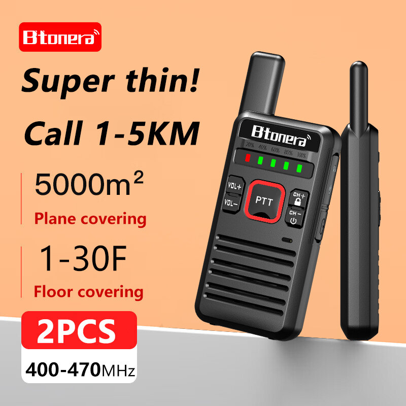 BTONERA-Mini walkie-talkie BT68, Radio bidireccional portátil, comunicador, 1 o 2 piezas, para Hotel y caza