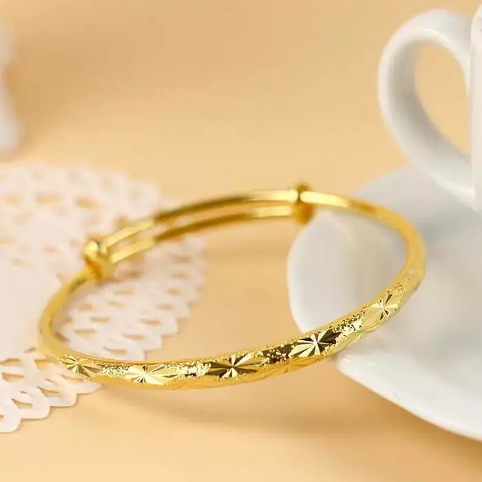 Mencheese New Copy 100% Vietnam Real Alluvial Gold Colorfast Rose Bracelet Women's Solid Bracelet Wedding Gift Jewelry