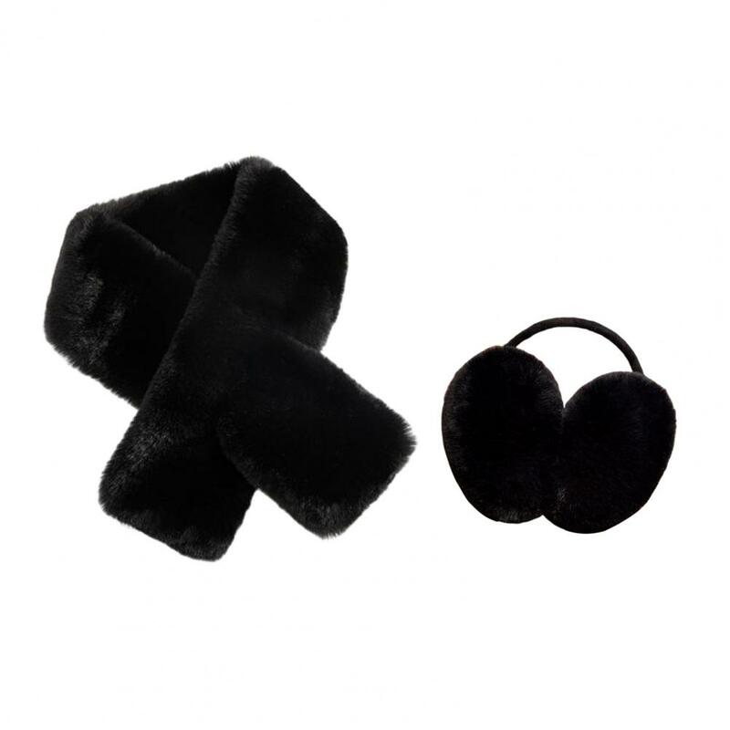 Cache-oreilles en peluche coupe-vent ultra épais pour femmes avec écharpe, cache-oreilles unisexes pour temps froid, chaud, extérieur, hiver