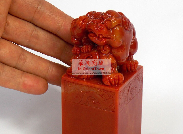 Antieke Shoushan Steen Bixie Seal Decoratie Snijden En Graveren Moederdag En Vaderdag Chinese Relatiegeschenk Signet