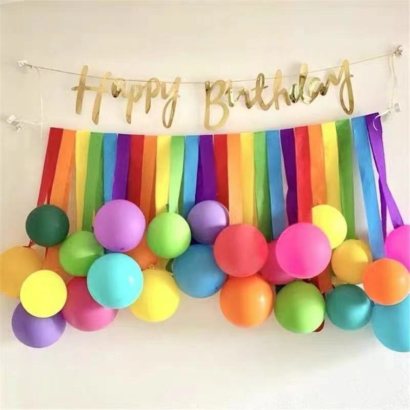 3pcs/set Rainbow Crepe Paper Streamers for Wedding Birthday Party Backdrop Decoration Colorful Paper Crepe Garland Ribbon Decor