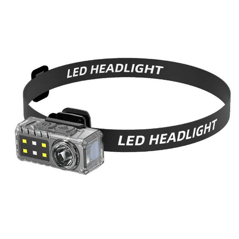 Head Lamp 5 Modes Sensor LED Lighting 2h Endurance Rechargeable Magnetic Base Portable Tools For Outdoor Adventures Y0N1