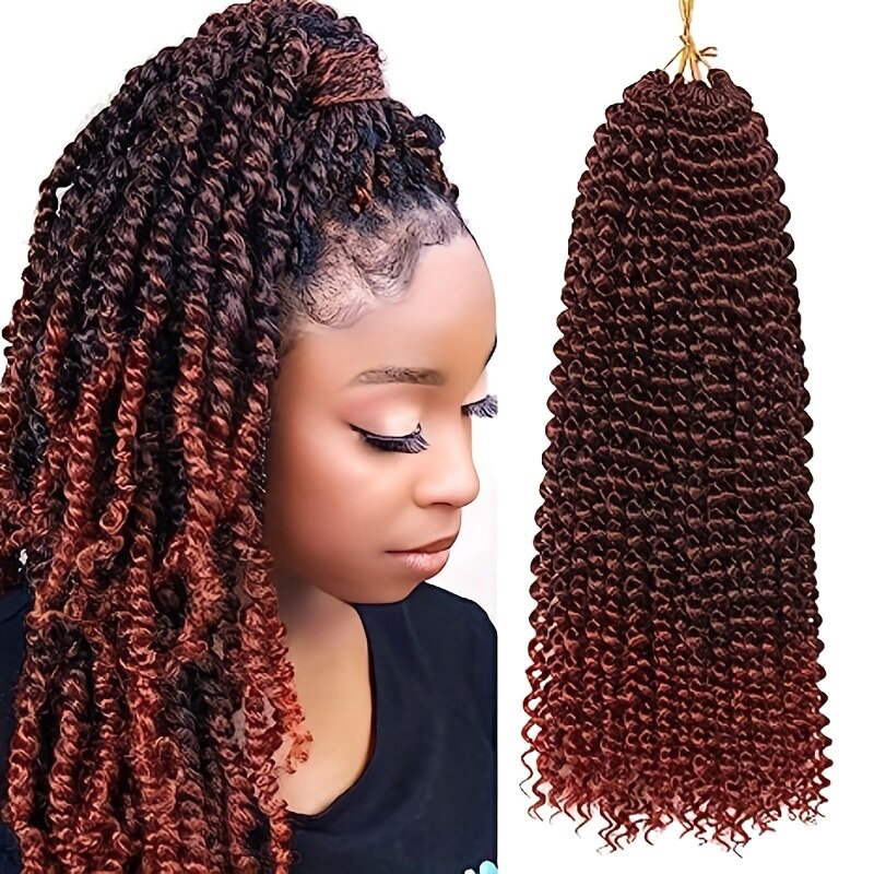Wave Crochet Hair Gradient Soft Deep Wave Crochet Hair Curly Crochet Hair Extensions for Women Goddess Locs Braids