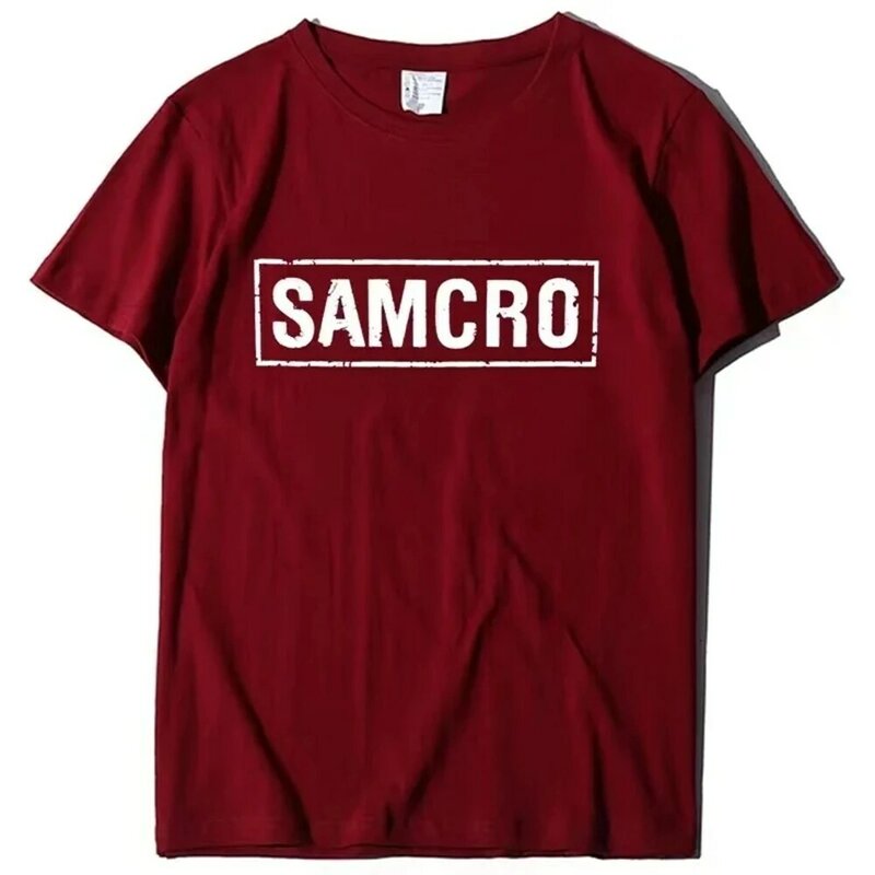 Sonen Van Anarchie Samcro Print T-Shirt Mannen Vrouwen Trend Hiphop Rock Oversized Korte Mouw Katoenen T-Shirts Kleding Tops 65051
