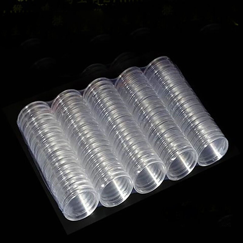 Diameter 19/23/25/30mm Round 5pcs Transparent Coin Capsules Crafts Containers Storage/Collection Boxes Holders