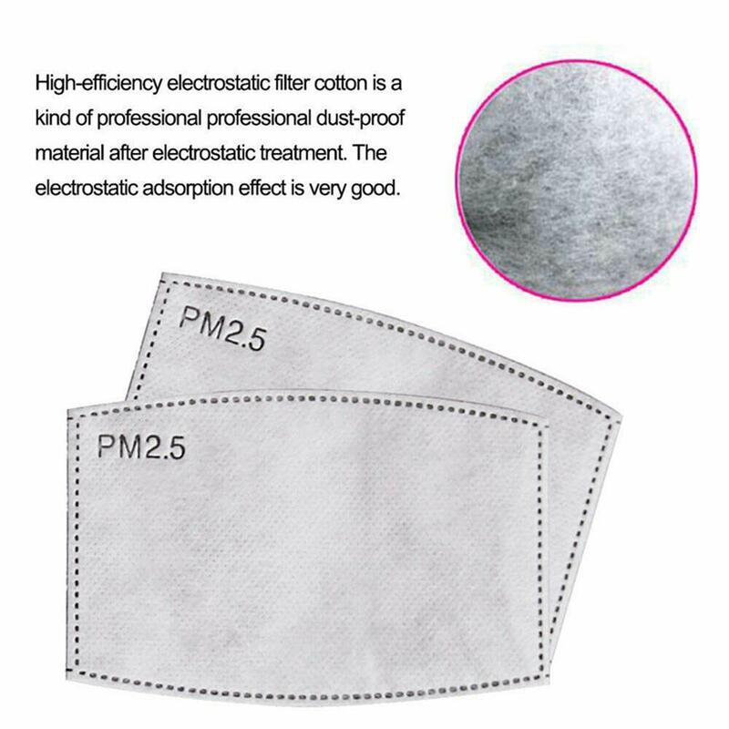 Wegwerp Vervangbare 5 Lagen PM2.5 Filter Masker Actieve Kool Papier Volwassen Maskers Anti Dust Haze Mond Gezichtsmasker Filters