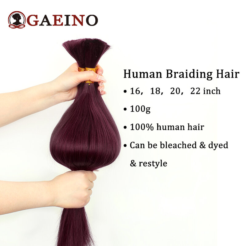 Extensões indianas remy do cabelo humano, cabelo maioria reto para trançar, nenhumas tramas, cor natural, 16 "-28"