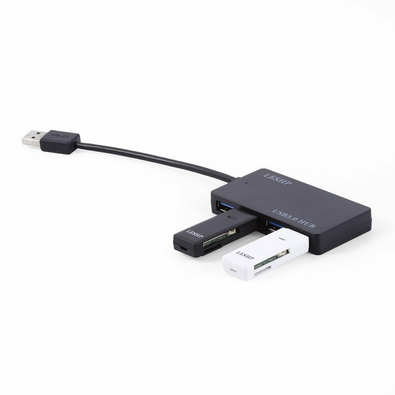 LESHP 4พอร์ต Ultra-บาง USB 3.0 HUB Plug And Play ใช้งานง่ายพกพา Super ความเร็ว (5Gbps) เกียร์