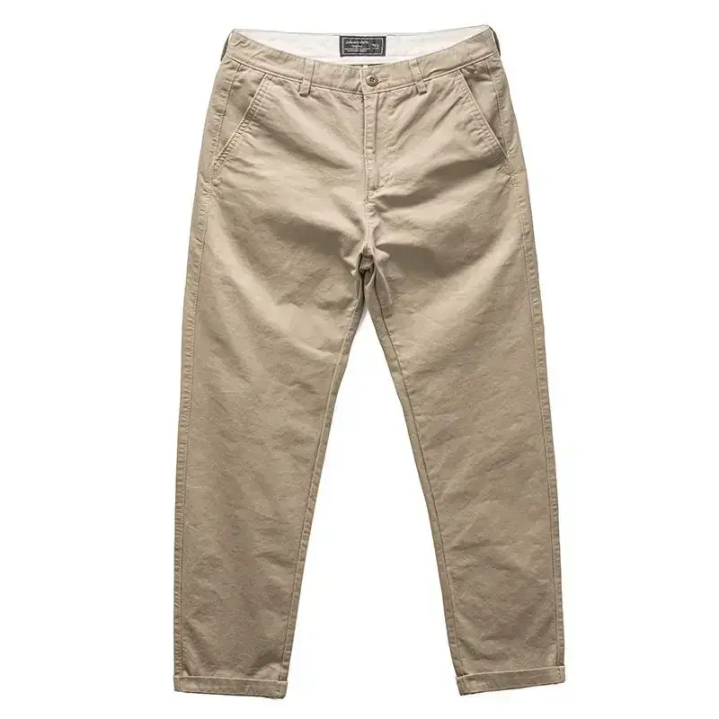 Khaki Cargo Pants for Men Trousers Man Work Wear Straight Autumn Regular Fit Nylon Slacks Cheap Harajuku Korean Style Cheapest