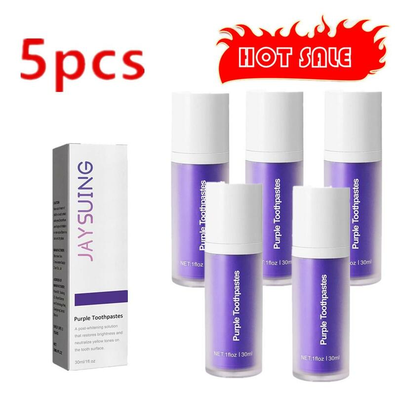 5x Teeth Removing Deep Smoke Stains Gingiva Protection Purple Orthopedic Toothpaste Effectively Cleans Oral Cavity Brightens