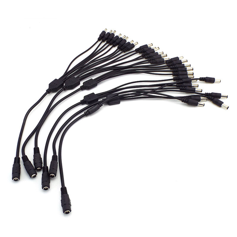 2.1*5,5mm 1 Buchse bis 2 3 4 5 8 Stecker Gleichstrom-Splitter-Stecker kabel für Zubehör für CCTV-Überwachungs kameras Netzteil adapter j17