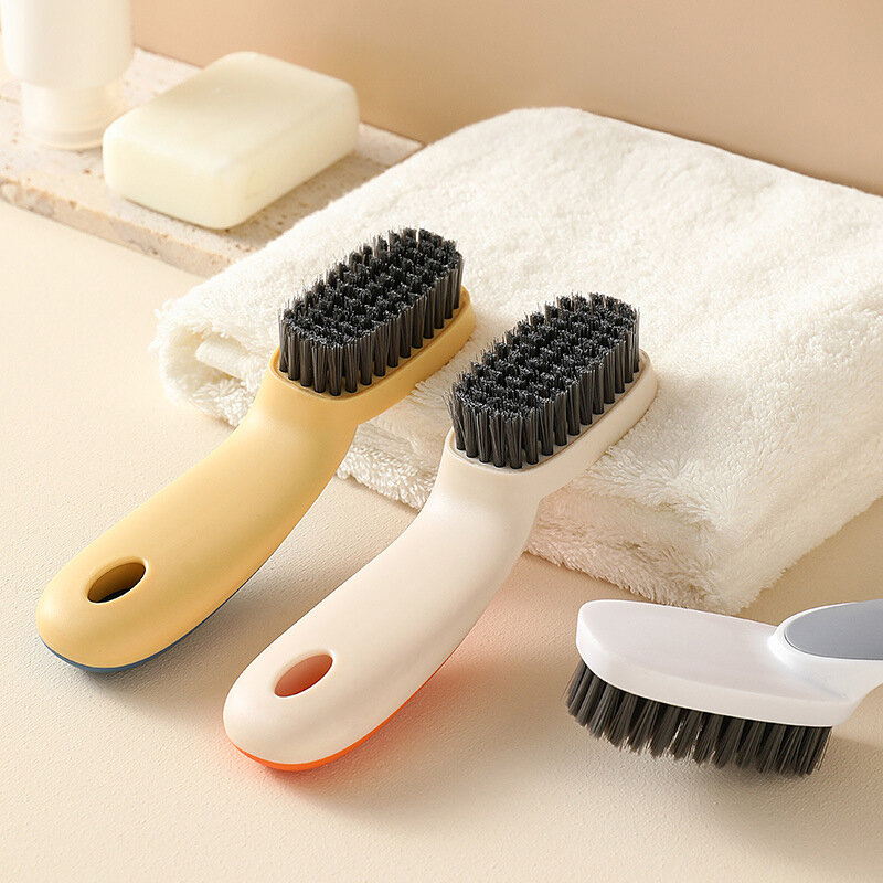 Cepillo de cerdas suaves para el hogar, plástico de Color contrastante, mango largo para zapatos, cepillo de lavandería, cepillo de limpieza de descontaminación
