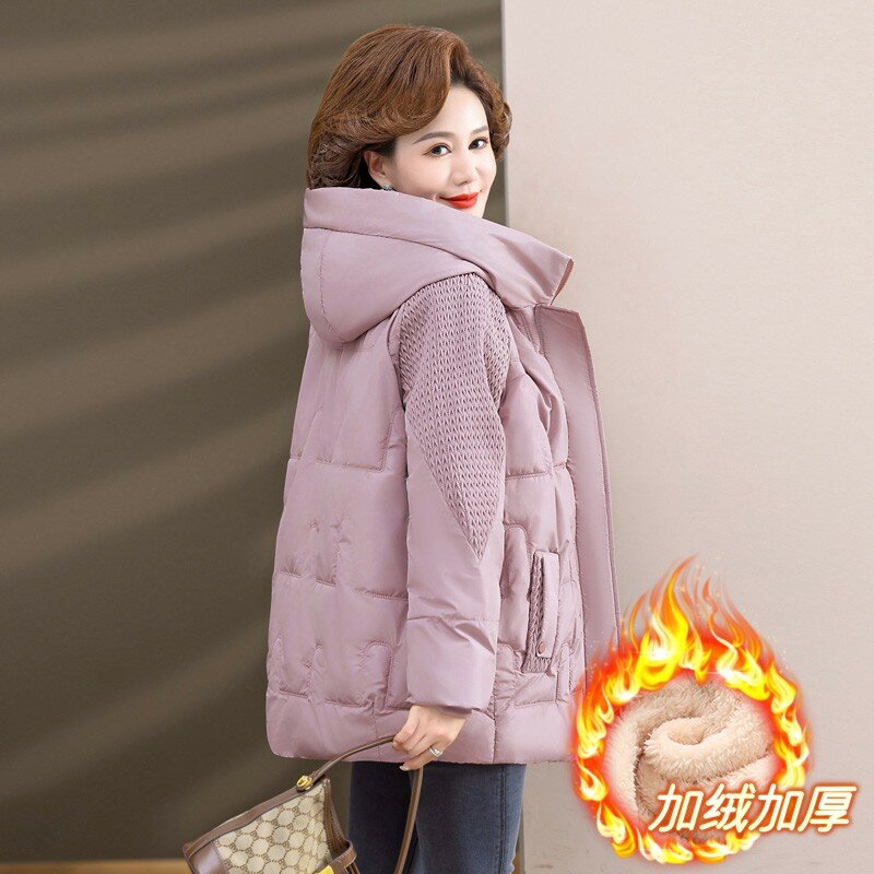 Jaket wanita musim dingin, pakaian wanita Vintage, jaket parka tebal, mantel bertudung longgar Mode Korea, baru di musim dingin