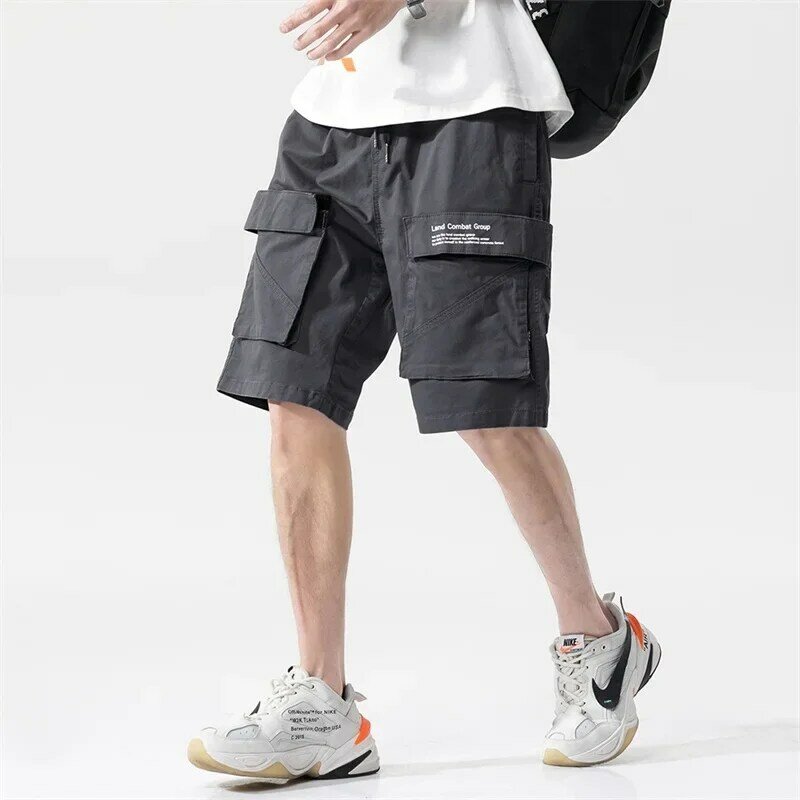 Pantaloncini Cargo per uomo pantaloncini Cargo di tendenza da uomo di nuova marca pantaloncini con tasca grande pantaloncini Casual dritti Multi-tasche di moda estiva