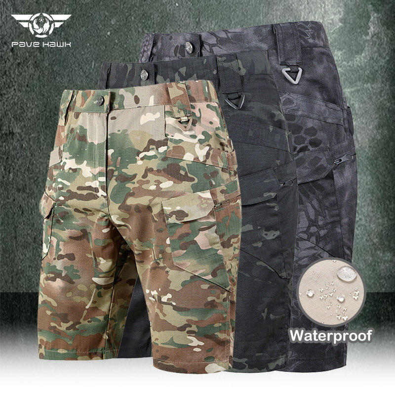 Мужские военные тактические шорты, летние пляжные дышащие впитывающие Пот Мужские Водонепроницаемые износостойкие брюки-карго