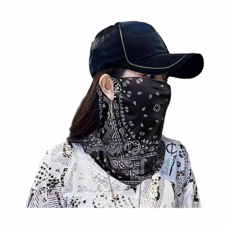 Maschera per la protezione solare con stampa di moda per uomo donna protezione solare estiva sciarpa per l'orecchio anti-uv sciarpe Bandana per sport all'aria aperta Hip Hop J7V4