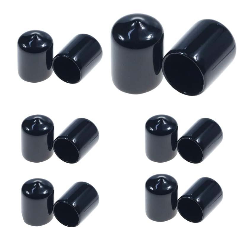 50pcs 3-25mm PVC Vinyl Sealing Cap Rubber Hose End Cap Silicone Plug Silicone Sleeve Protective End Cap Seal Assortment Kit