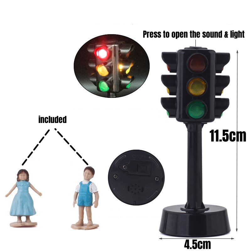Juguete de semáforo para niños, lámpara de señal de carretera, sonido y luz, colección de juguetes educativos tempranos, regalo de Navidad para niños y niñas