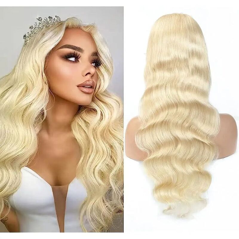 Wig pirang 613 gelombang tubuh wig depan 13x6 13x4 HD wig tanpa lem renda rambut manusia 100% rambut manusia wig Brasil dijual 30 40 inci