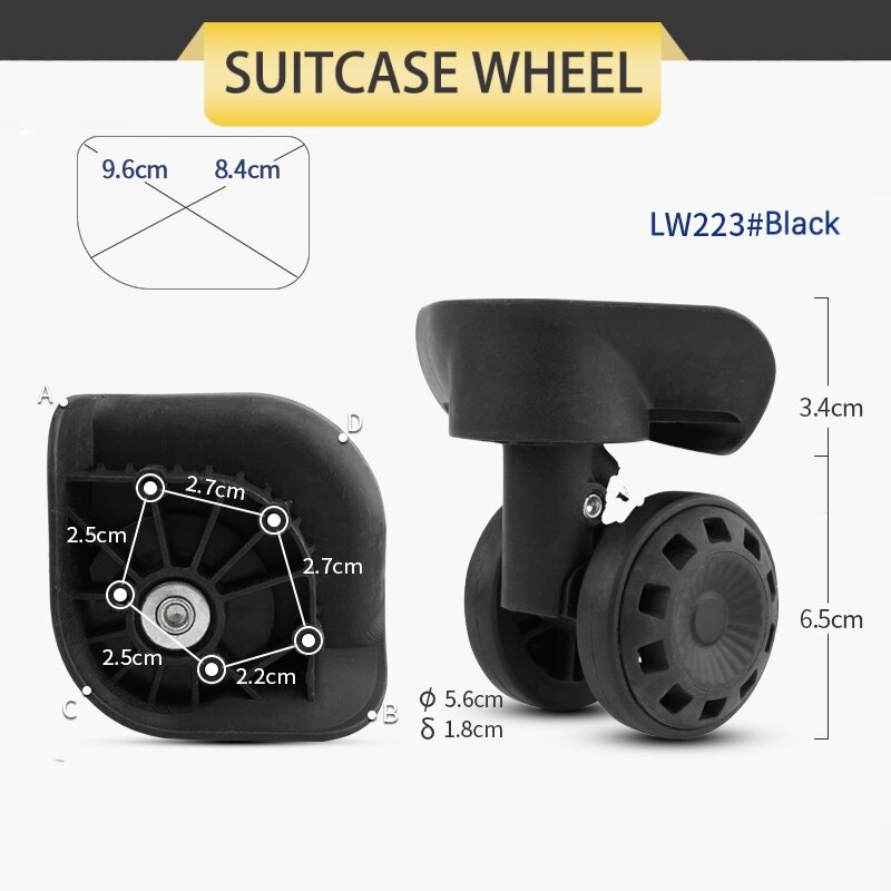 Trolley Suitcase Accessories Silent Casters Universal Wheels Trolley Suitcase Accessories Wear-Resistant Load-Bearing Wheels