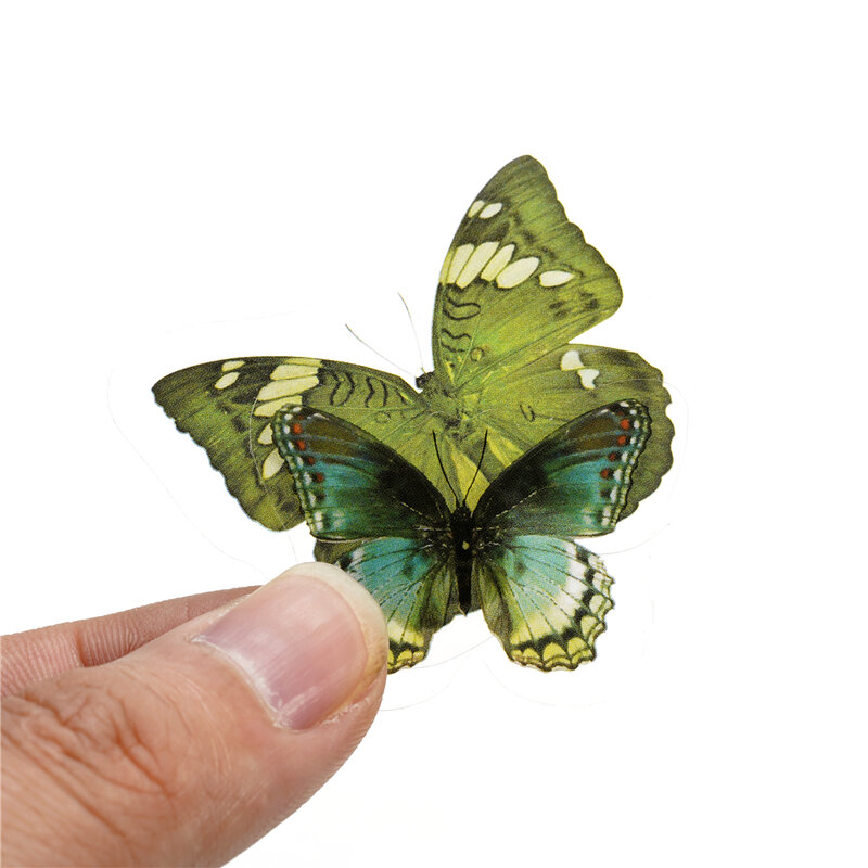 40 Stuks Kleurrijke Vlinder Vleugels Stickers Epoxyhars Vullingen Plant Sticker Voor Diy Siliconen Mal Filler Nail Art Ambachten Decor