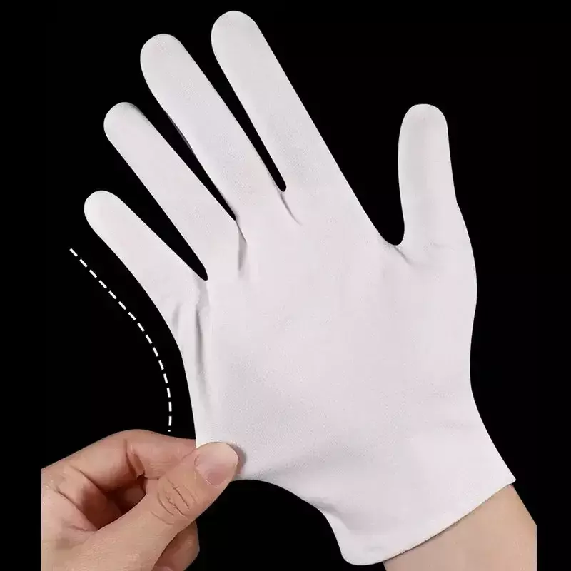 Guanti in cotone bianco etichetta da 20 pezzi guanti da lavoro ad alta elasticità Film guanti per gioielli SPA assorbimento del sudore strumenti per la pulizia della casa