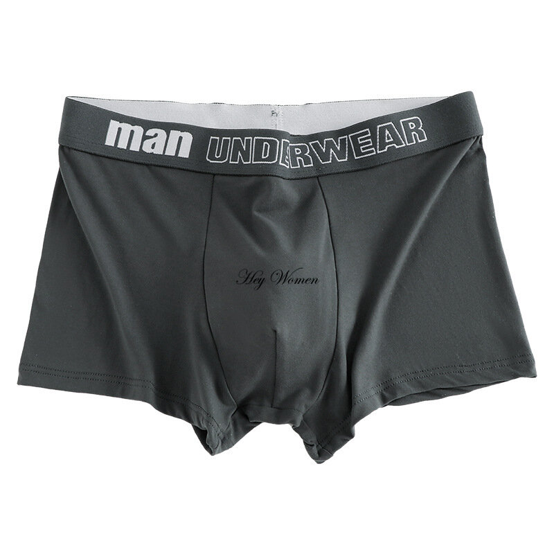 Boxers respiráveis de algodão monocromático masculino, roupa interior confortável, cuecas masculinas, calcinha com letra impressa, shorts, lingerie moda