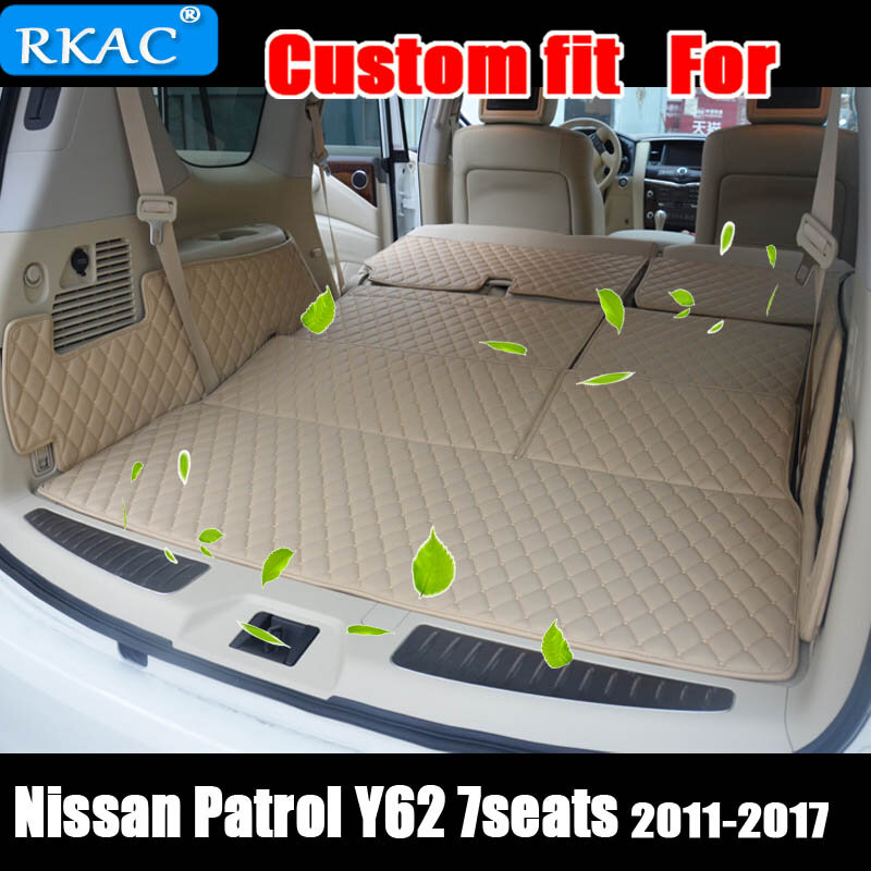 High quality Newly Special trunk mats for Nissan Patrol Y62 7seats 2018 durable cargo liner boot carpets for Patrol 2017-2011