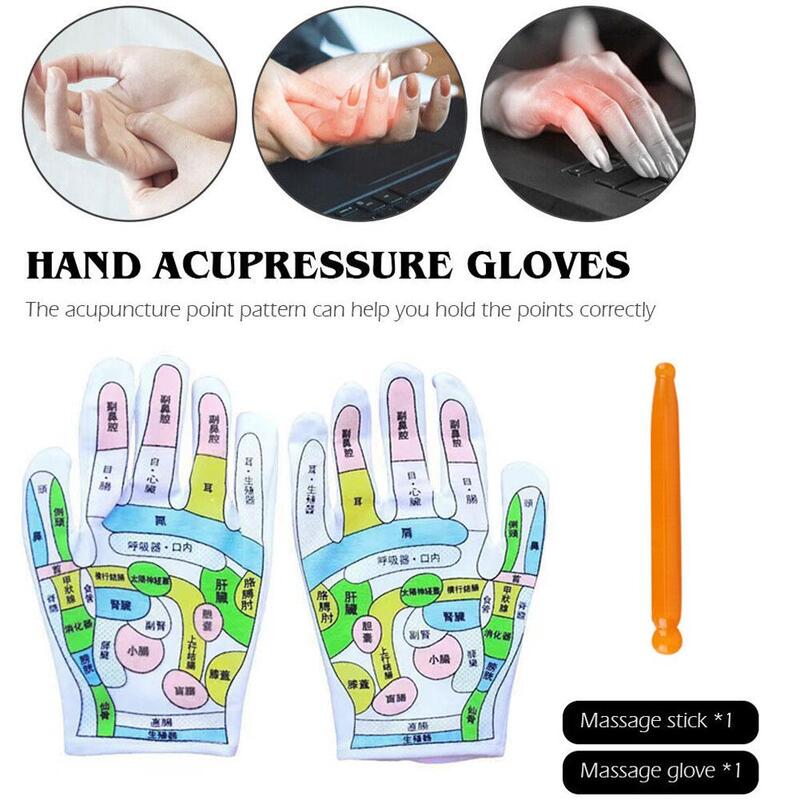 1Set Acupoint Handschoen Reflectie Gebied Massage Meridiaan Handtherapie Culturele Illustratie Chinese Geneeskunde Conditionering Hot Sale