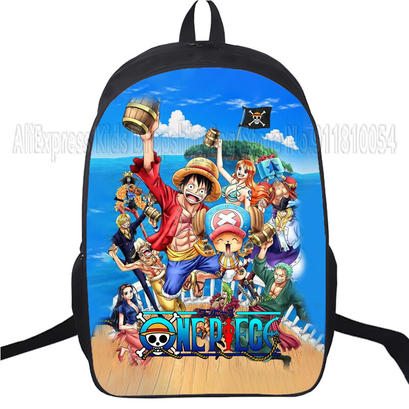 アニメ-男の子と女の子のためのバックパック,学生のための学校のバッグ,ルフィの爪,4つのバックパック