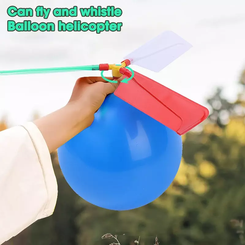 1-10Pcs kreatywny balon zabawki-helikoptery dzieci na zewnątrz sportowe zabawki przenośne elektryczne balon samolot interaktywny zabawka na imprezę prezenty