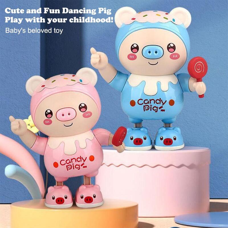 Electric Dance Machine Robot Toy Cute Pig Twisting Toys With Light Music Shake Street Stall Children Plaything Interactive Toys