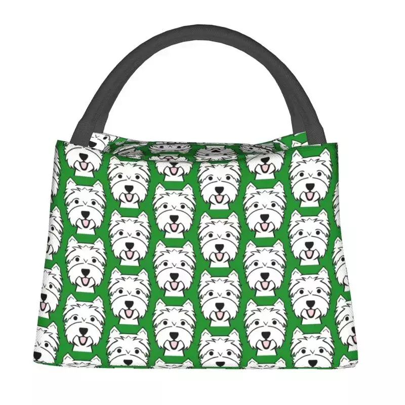 Custom West Highland White Terrier Puppy Lunch Bag Men Women Cooler Thermal Insulated Lunch Boxes for Picnic Camping Work Travel