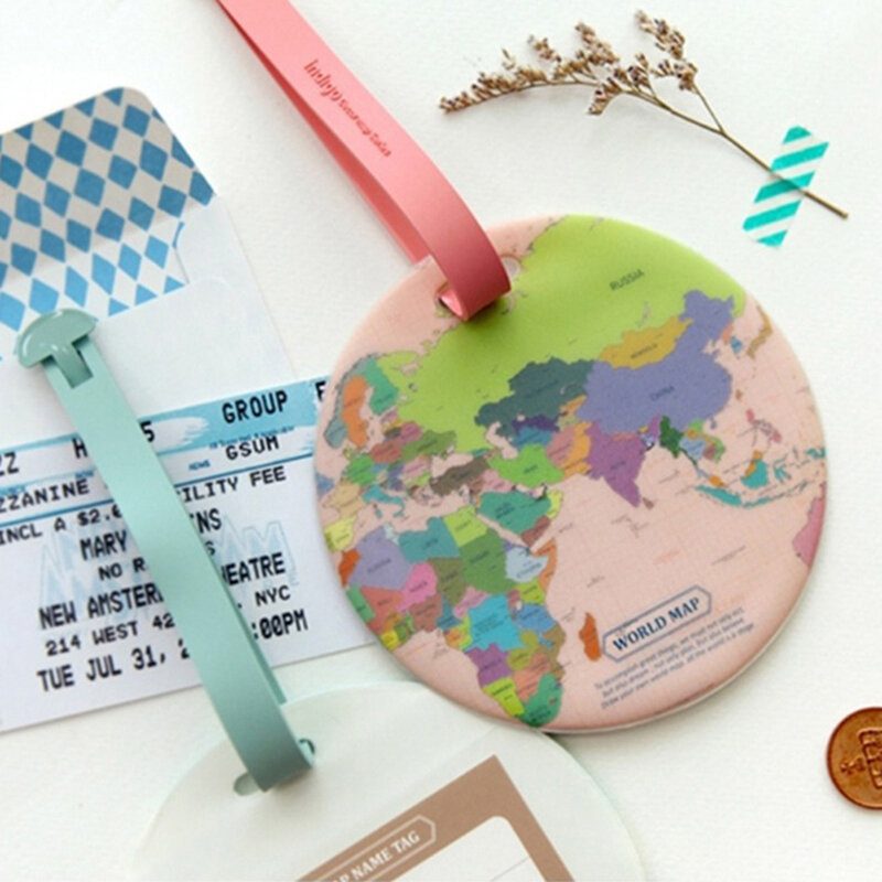 1PCS Fashion Map Luggage Tag Silica Gel Suitcase ID Address Holder Baggage Boarding Tag Portable Label Women Travel Accessories 