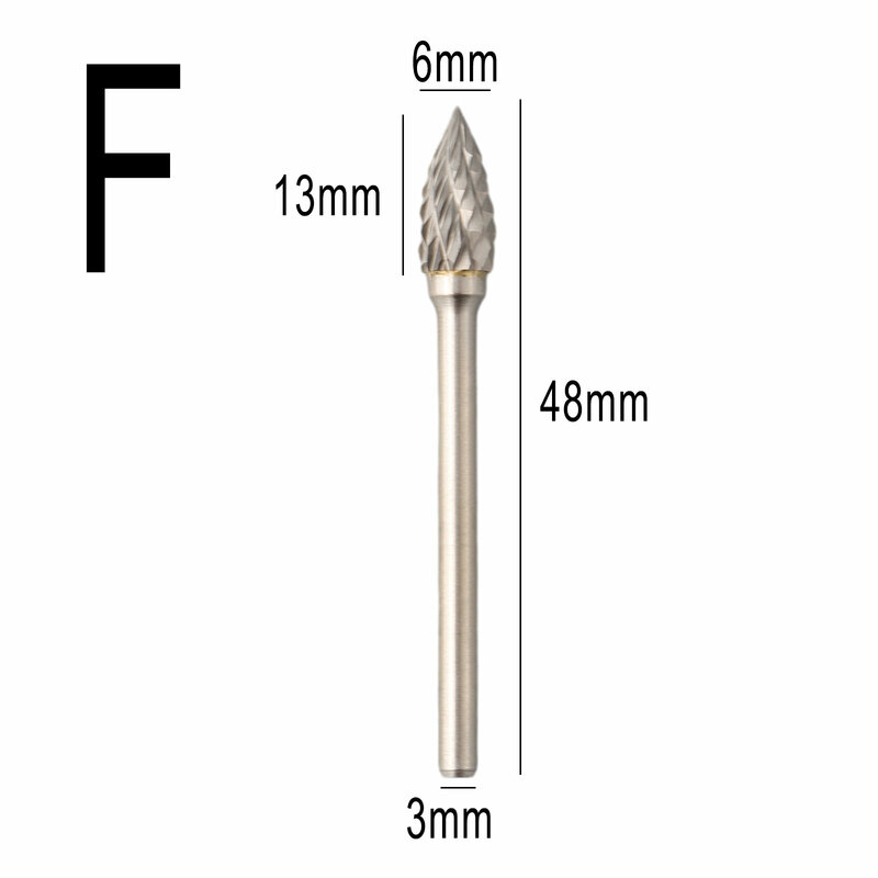 1pc 1/8" Shank Tungsten Carbide Drill Bits Burr Rotary Rasp File Double Cut Milling Cutter For Die Grinder Drill Bits