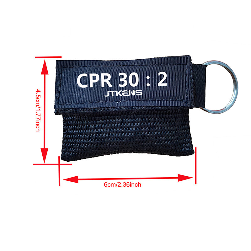 Máscara de reanimación RCP para emergencias, respirador de válvula unidireccional, Kit de primeros auxilios, llavero, 1 unidad