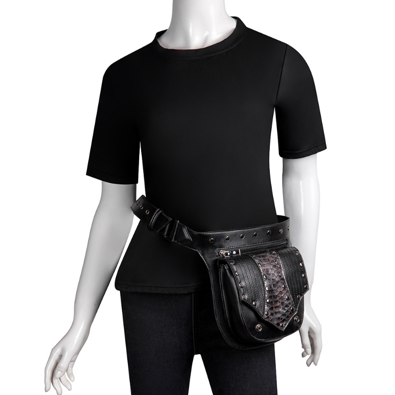 Chikage 여성용 니치 디자인 스팀펑크 숄더백, 유럽 Y2K 스타일 휴대폰 가방, 크리에이티브 사첼 전술 남성용 패니 팩