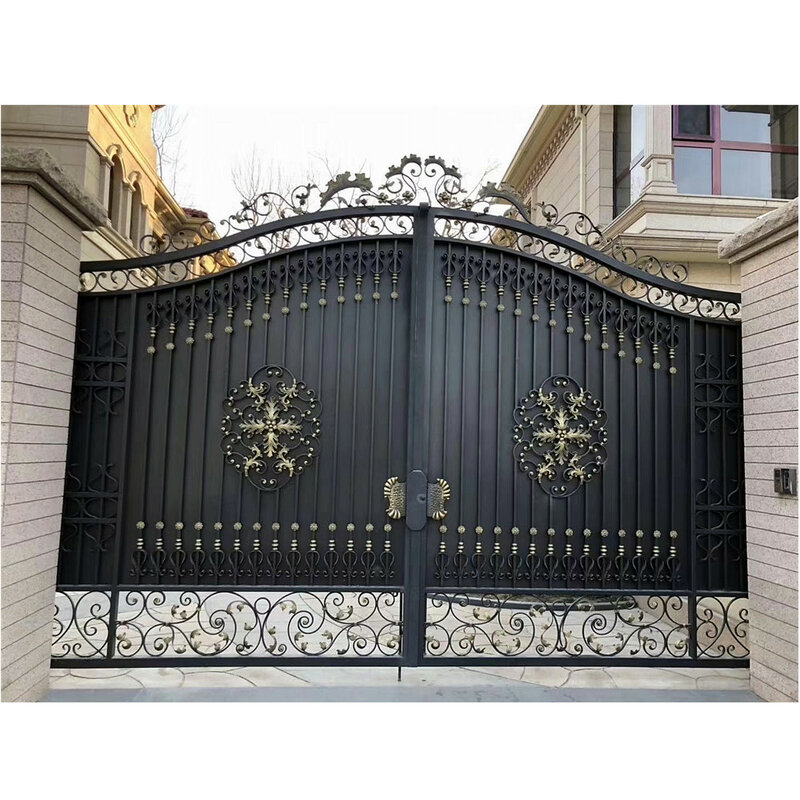 Portón de hierro forjado para el hogar, puerta de entrada de modelos de Metal galvanizado, puerta de entrada Exterior