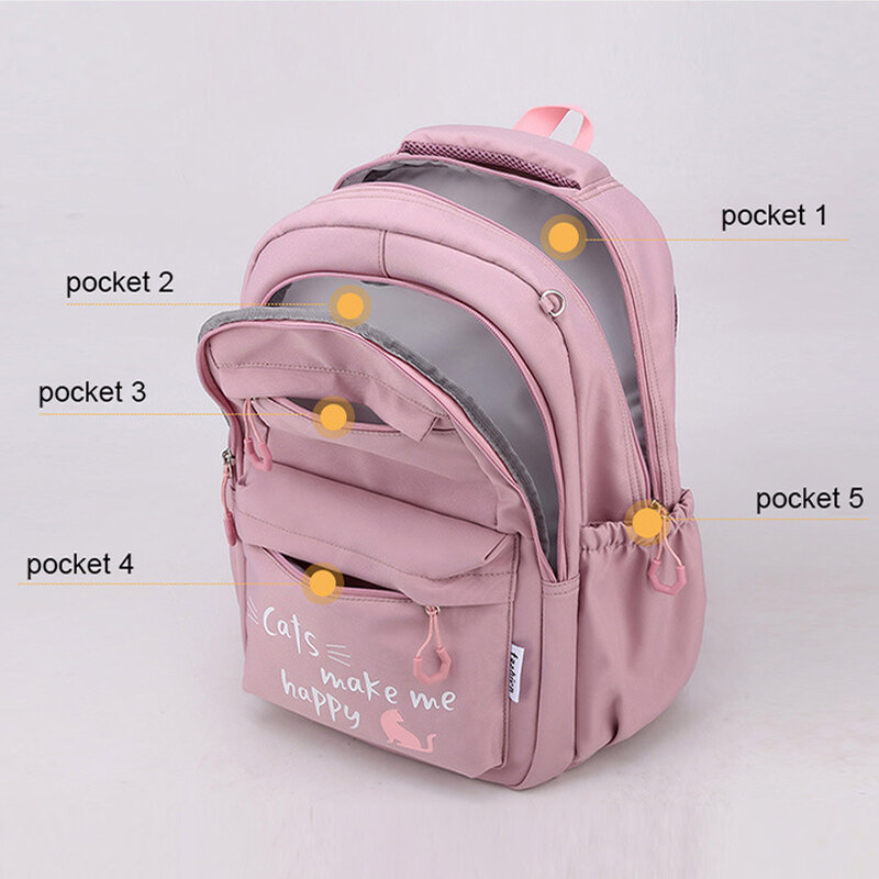 Mochila escolar Kawaii para niñas, bolso de hombro de viaje, impermeable, portabilidad, ideal para estudiantes universitarios y adolescentes