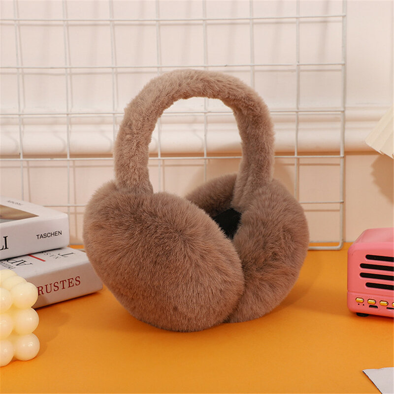 1PC Soft Plush Ear Warmer Winter Warm Earmuffs Solid Color Ear Cover Outdoor Cold Protection Ear-Muffs Folding Earflap Fashion