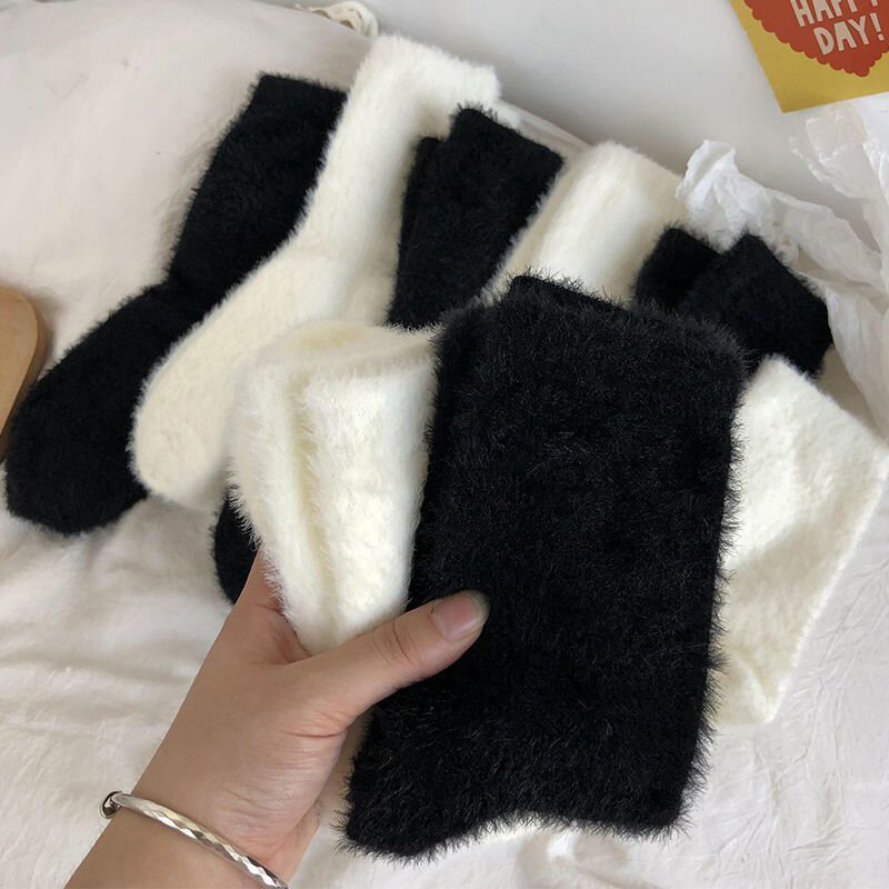 Mink Velvet Socks for Women and Men Autumn and Winter Thicken Thermal Coral Velvet Sleep Plush Floor Plush Socks