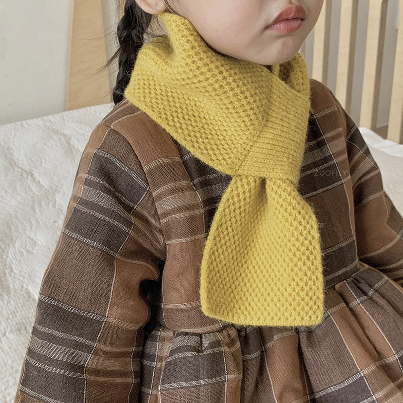 Bufanda de invierno para niños, bufandas sólidas de punto para bebés, bufanda suave para niños pequeños, accesorios gruesos y cálidos para el cuello