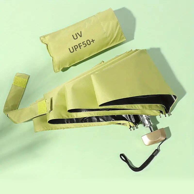 Mini Vinil Folding Pocket Umbrella, Proteção UV, Sun Shade, Pequeno parasol, Cápsula, Chuva, Viagem