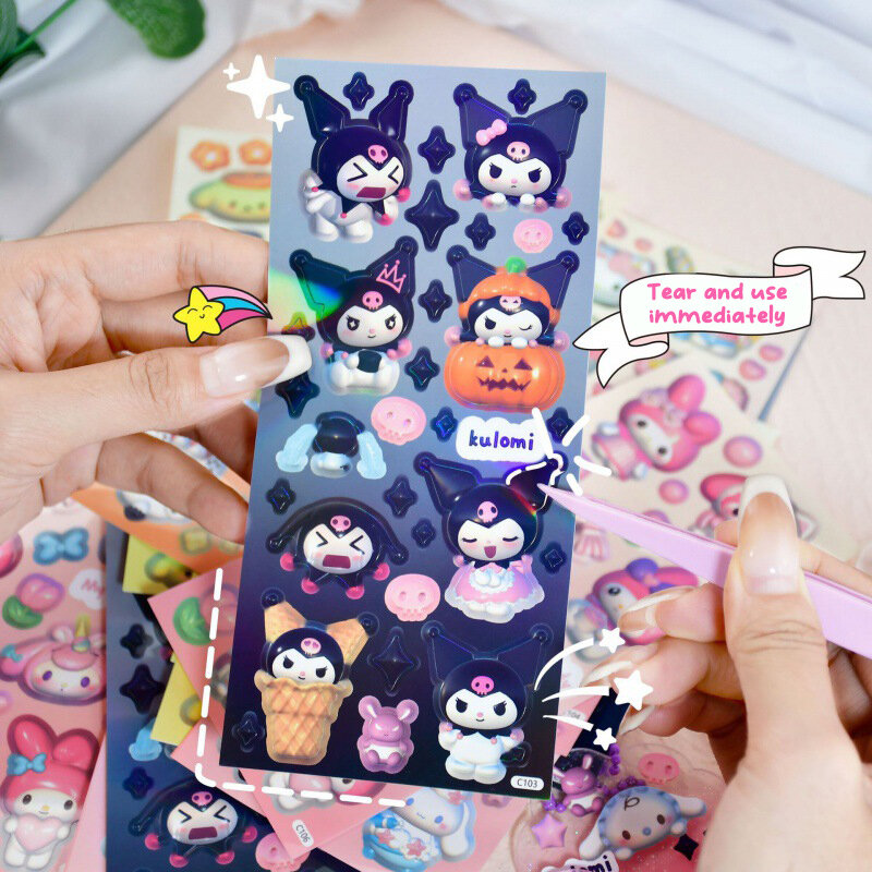 Sanrio Guka Sticker Pochacco Kuromi Melody Stickers Cartoon Sticker papelería al por mayor