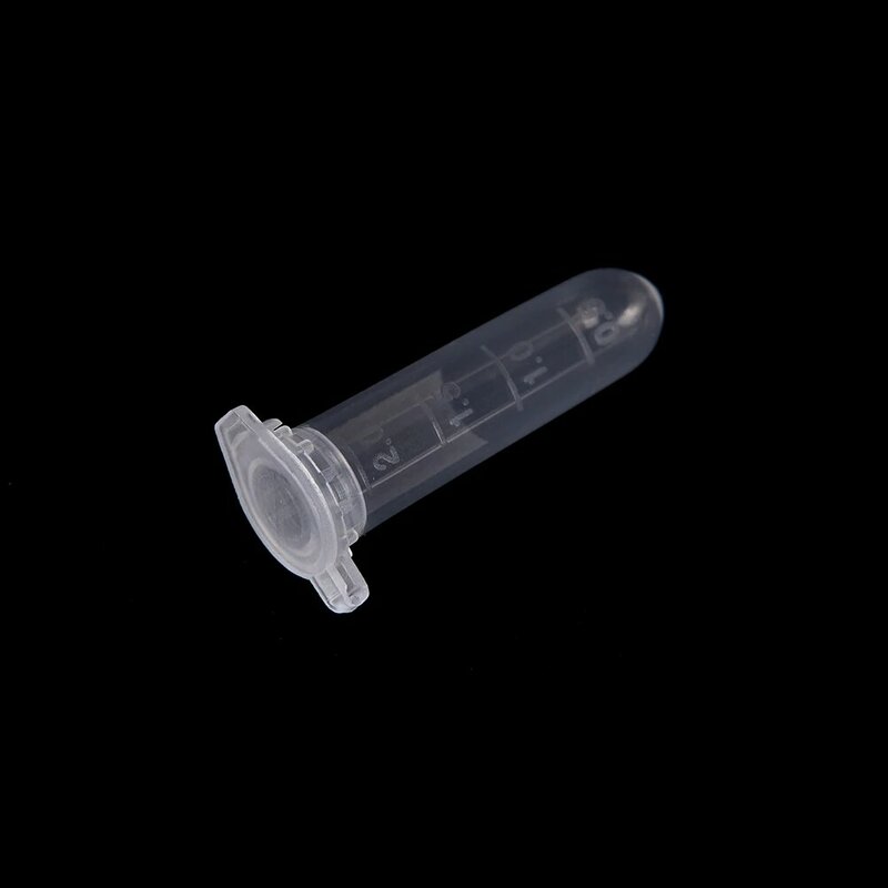 100 pces 2ml micro tubo de teste tubo de centrifugação tubo tubo de ensaio limpar plástico frascos recipiente snap cap para o armazenamento do espécime da amostra de laboratório