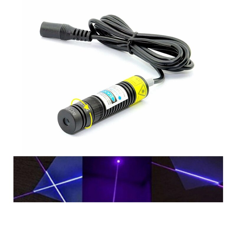 Adjustable 405nm 300mW Laser Diode Module Dot/Line/Cross Beam 16x68mm Lighting