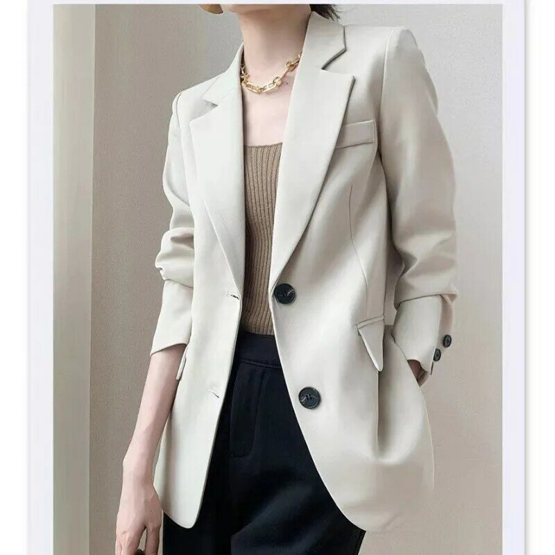 Luxury Blazer Women Suits Women Clothing Korean Chic Black Blazer Office Ladies Coat Long Sleeve Tops Business Spring Autumn New