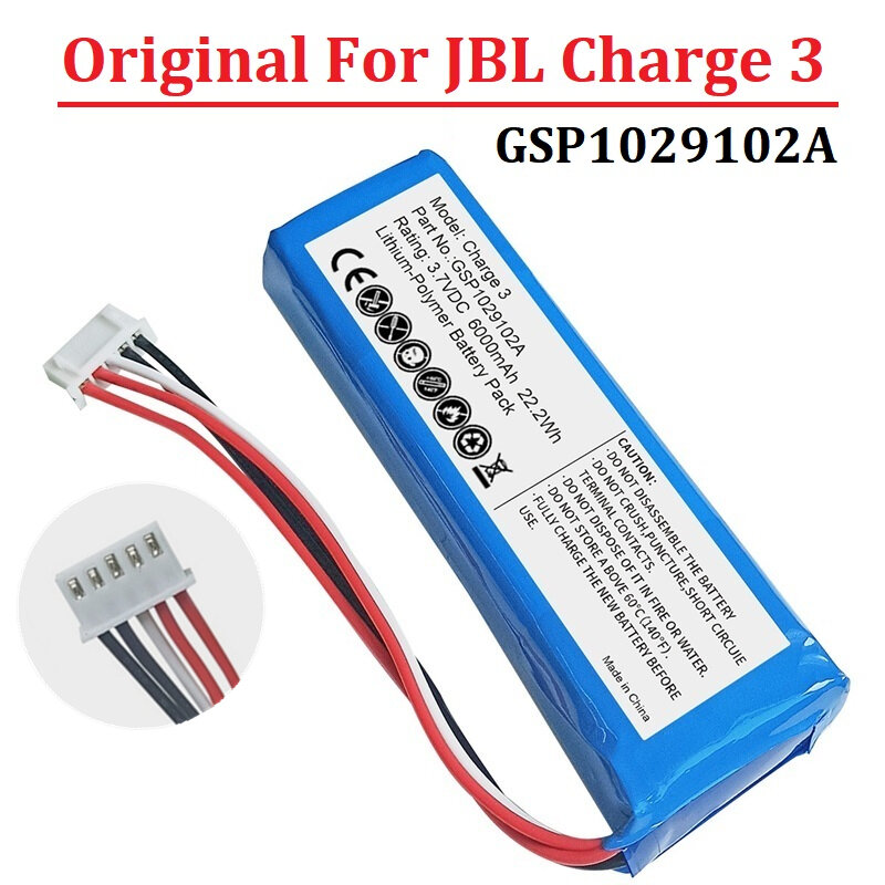 Batterie d'origine pour JBL Charge 3, Charge 3, Géventuelles 102910Pipeline Batteria, 6000mAh